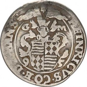 Mansfeld-Schraplau, Heinrich II. (1591-1602), 1/4 Tolar 1595 GM Tornau 1006b; MB 89 5,714 g