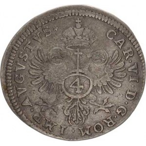 Montfort, Anton III. (1693-1734), 4 Kreuzer 1732 - s tit. Karla VI. Ebner 270, Schön 28; KM 85