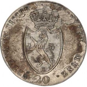 Nassau, Friedrich August (1803-1816), 20 Kreuzer 1809 L - opis CONVENT. MÜNZ. KM 26 RR