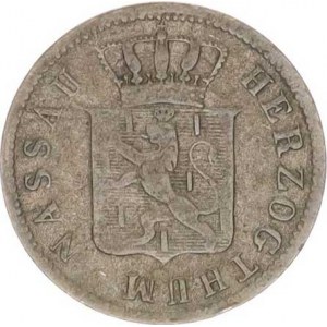 Nassau, Adolph (1839-1866), - 3 Kreuzer 1855 Cr. 56 1,349 g