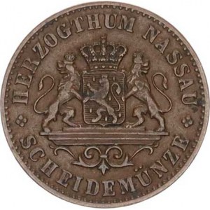 Nassau, Adolph (1839-1866), 1 Kreuzer 1862 KM 74; Cr.54