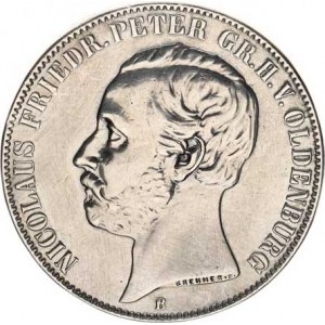 Oldenburg, Nicolaus Frid.Peter (1853-1900), Tolar spolkový 1866 B KM 196 R 18,,277 g