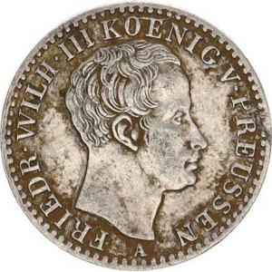 Prusko, Friedrich Wilhelm III.(1797-1840), 1/6 tolaru 1822 A Cr.129, zbytky patiny