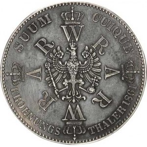 Prusko, Wilhelm I. (1861-1888), Tolar spolkový 1861 A - korunovační KM 488 18,119 g