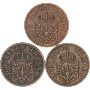 Prusko, Wilhelm I. (1861-1888), 1 Pfennig 1868 C, 1868 B, 1871 A 3 ks