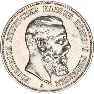 Prusko, Friedrich III.(1888), 2 Mark 1888 A Y. 116; KM 510, v rv opava po sponě