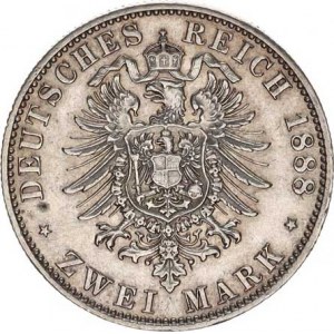 Prusko, Friedrich III.(1888), 2 Mark 1888 A Y. 116; KM 510