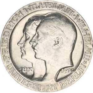 Prusko, Wilhelm II. (1888-1918), 3 Mark 1910 A - Univerzita Berlin KM 530 R excele
