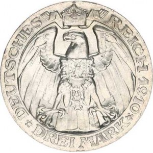 Prusko, Wilhelm II. (1888-1918), 3 Mark 1910 A - Univerzita Berlin KM 530 R excele
