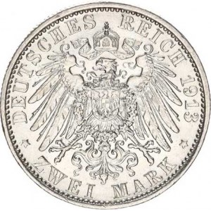 Prusko, Wilhelm II. (1888-1918), 2 Mark 1913 A - 25. výročí vlády KM 533