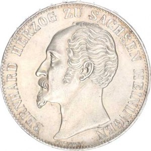 Sasko - Meiningen, Bernhard II. (1821-1866), 2 Tolar spolkový (3-1/2 Gulden) 1854 KM 160 RR