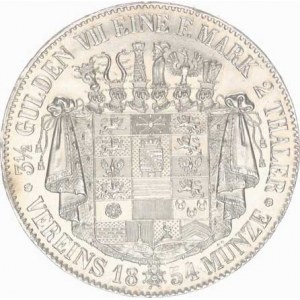 Sasko - Meiningen, Bernhard II. (1821-1866), 2 Tolar spolkový (3-1/2 Gulden) 1854 KM 160 RR