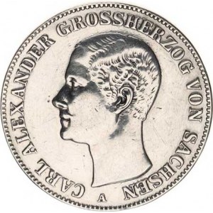 Sasko - Weimar - Eisenach, Carl Alexander (1853-1901), Tolar spolkový 1866 A Cr. 93 R (pouze 44 0