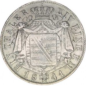Sasko, Friedrich August II. (1836-1854), Tolar konvenční 1841 G Cr.235, stopa na hr..