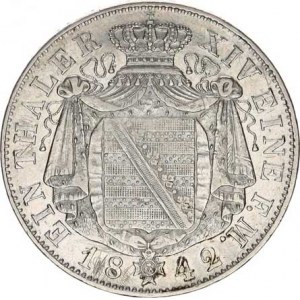 Sasko, Friedrich August II. (1836-1854), Tolar konvenční 1842 G KM 1148; Dav. 875 22,215 g