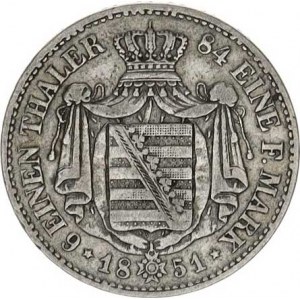 Sasko, Friedrich August II. (1836-1854), 1/6 tolaru 1851 F KM 1176