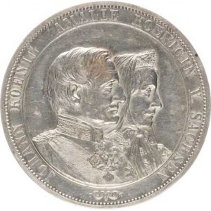 Sasko, Johann (1854-1873), 2 Tolar (3-1/2 Gulden) 1872 B - zlatá svatba KM 1231.1 3