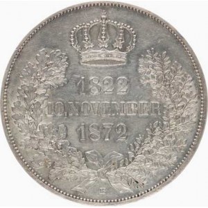 Sasko, Johann (1854-1873), 2 Tolar (3-1/2 Gulden) 1872 B - zlatá svatba KM 1231.1 3