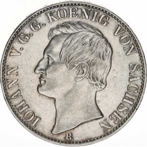 Sasko, Johann (1854-1873), Tolar výtěžkový 1860 B Cr. 272,1; KM 1199 18,541 g