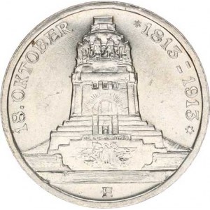 Sasko, Friedrich August III. (1904-1918), 3 Mark 1913 E - památník Lipsko Y. 200; KM 1275
