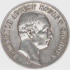 Sasko, Friedrich August III. (1904-1918), 2 Mark 1907 E KM 1263