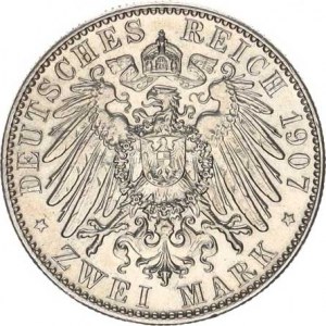 Sasko, Friedrich August III. (1904-1918), 2 Mark 1907 E KM 1263