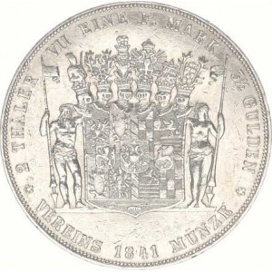 Schwarzburg-Sonderhausen, Günther Friedrich Carl II. (1835-1880), 2 Tolar (3 1/2 gulden) 1841 A KM