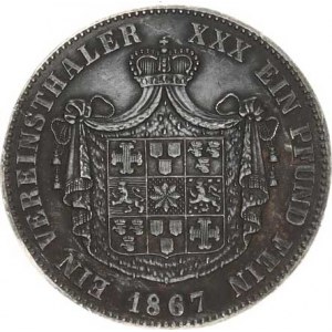 Waldeck-Pyrmont, Georg Victor (1852-1893), Tolar spolkový 1867 A KM 135; Cr. 94 R 18,174 g