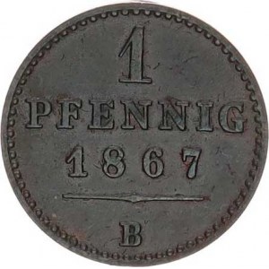 Waldeck-Pyrmont, Georg Victor (1852-1893), 1 Pfennig 1867 B Cr. 85a; KM 169a