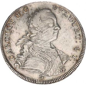 Württemberg, Carolus Eugen (1744-1793), Tolar 1769 KM 427; Dav. 2866, mír. just.