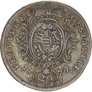 Württemberg, Carolus Eugen (1744-1793), 20 kr. 1774 H KM 432