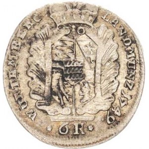 Württemberg, Carolus Eugen (1744-1793), 6 Kreuzer 1749 KM 385