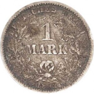 Německo, drobné ražby císařství, 1 Mark 1892 G R