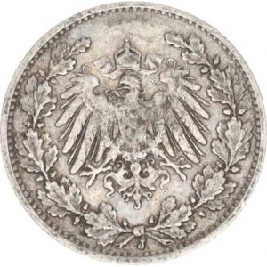 Německo, drobné ražby císařství, 1/2 Mark 1908 J R