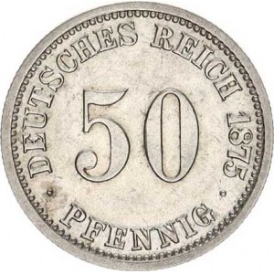 Německo, drobné ražby císařství, 50 Pfennig 1875 C R