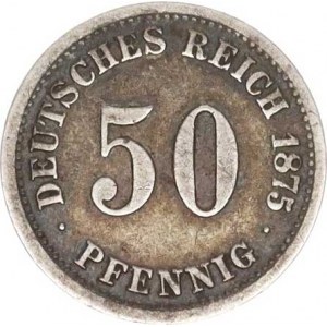 Německo, drobné ražby císařství, 50 Pfennig 1875 D