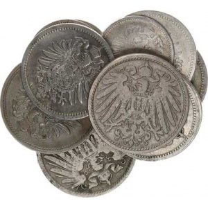 Německo, drobné ražby císařství, 50 Pfennig 1876 A(4x), B(2x); +10 Pfennig 1876 E, 1892 A, 1901 F;