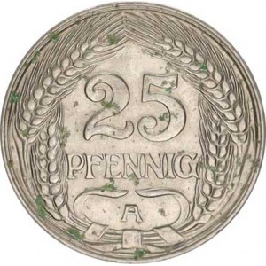 Německo, drobné ražby císařství, 25 Pfennig 1909 A KM 18
