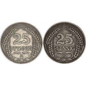Německo, drobné ražby císařství, 25 Pfennig 1909 A, 1910 A KM 18 2 ks