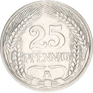 Německo, drobné ražby císařství, 25 Pfennig 1910 A KM 18