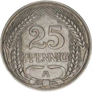 Německo, drobné ražby císařství, 25 Pfennig 1910 A KM 18