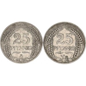 Německo, drobné ražby císařství, 25 Pfennig 1910 A, 1911 A KM 18 2 ks
