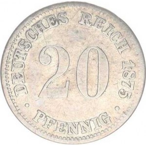 Německo, drobné ražby císařství, 20 Pfennig 1875 A