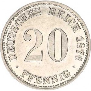 Německo, drobné ražby císařství, 20 Pfennig 1876 A