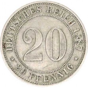 Německo, drobné ražby císařství, 20 Pfennig 1887 A R