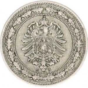 Německo, drobné ražby císařství, 20 Pfennig 1887 A R