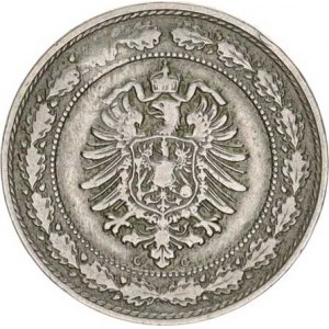Německo, drobné ražby císařství, 20 Pfennig 1888 G R, tém.