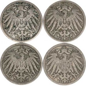 Německo, drobné ražby císařství, 10 Pfennig 1891 A, D, 1892 D, 1899 G R 4 ks
