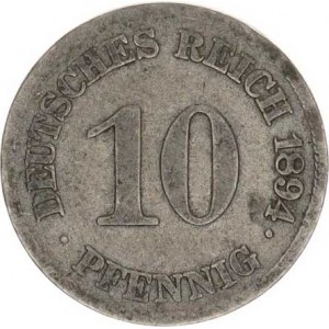 Německo, drobné ražby císařství, 10 Pfennig 1894 E RR