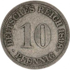 Německo, drobné ražby císařství, 10 Pfennig 1898 G R